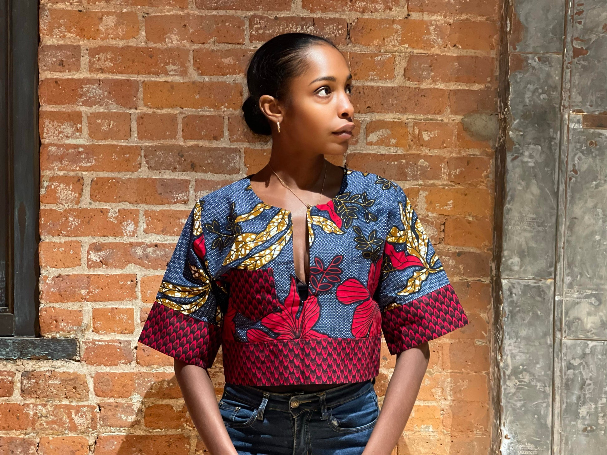 Ankara Boxy Crop Top