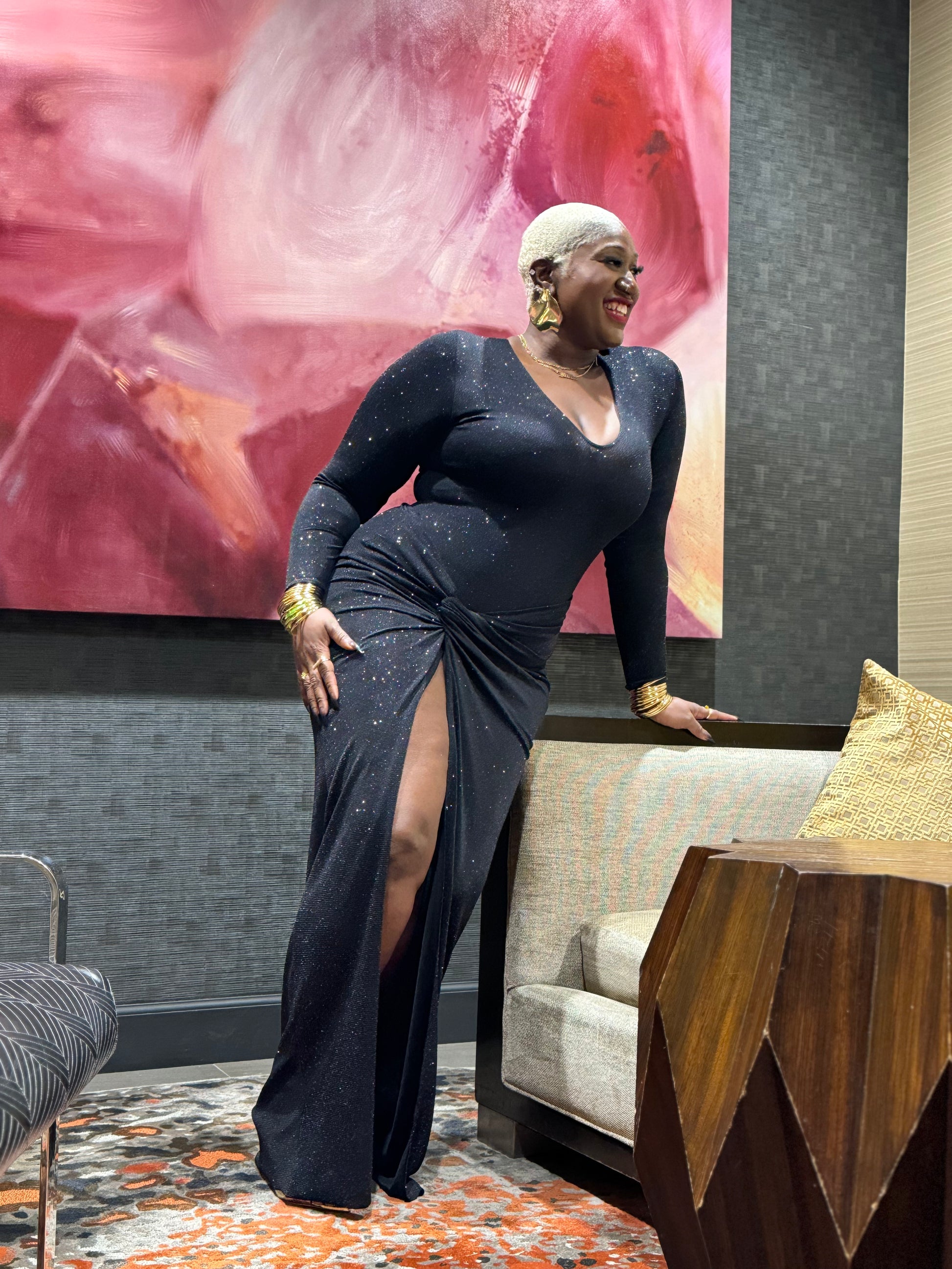 Glitter Slinky Knot Skirt Set