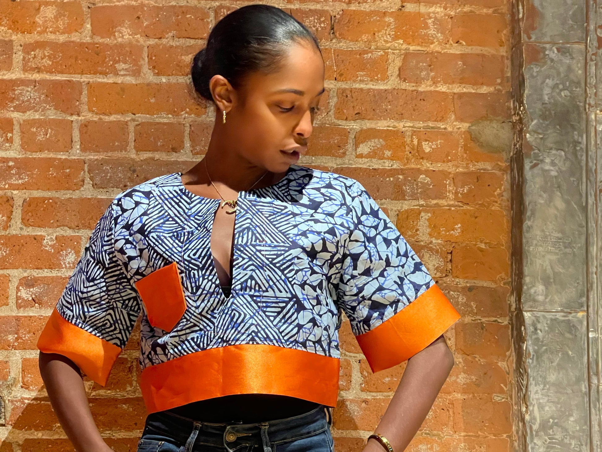 Ankara Boxy Crop Top