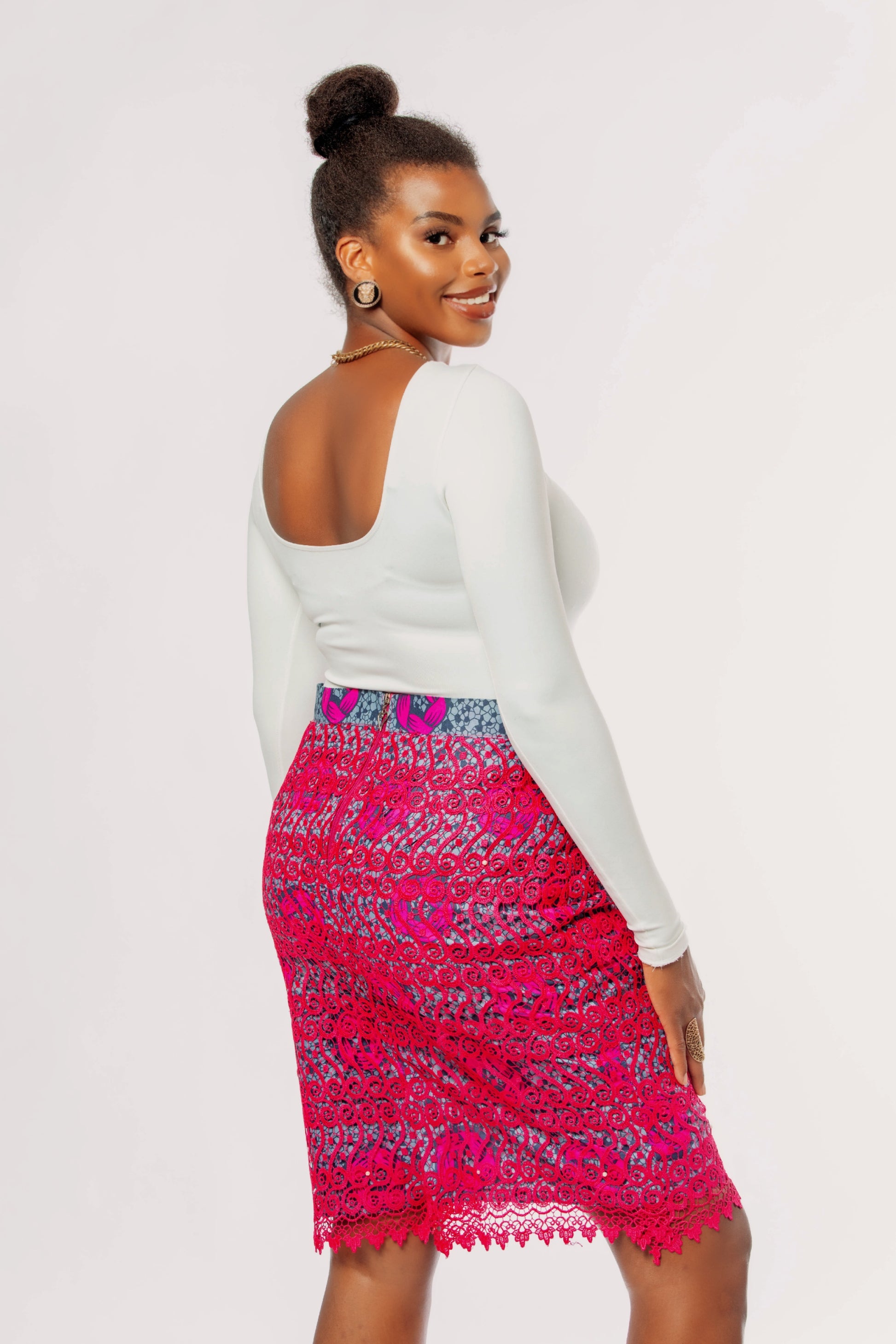 Mimi Ankara Lace Skirt