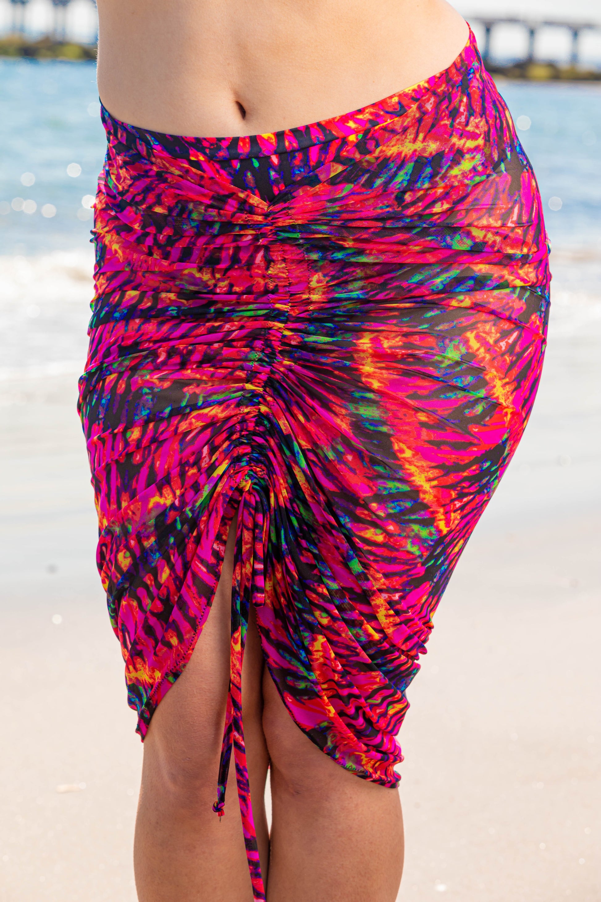 "PULL UP" Draw String Cover Up Skirt