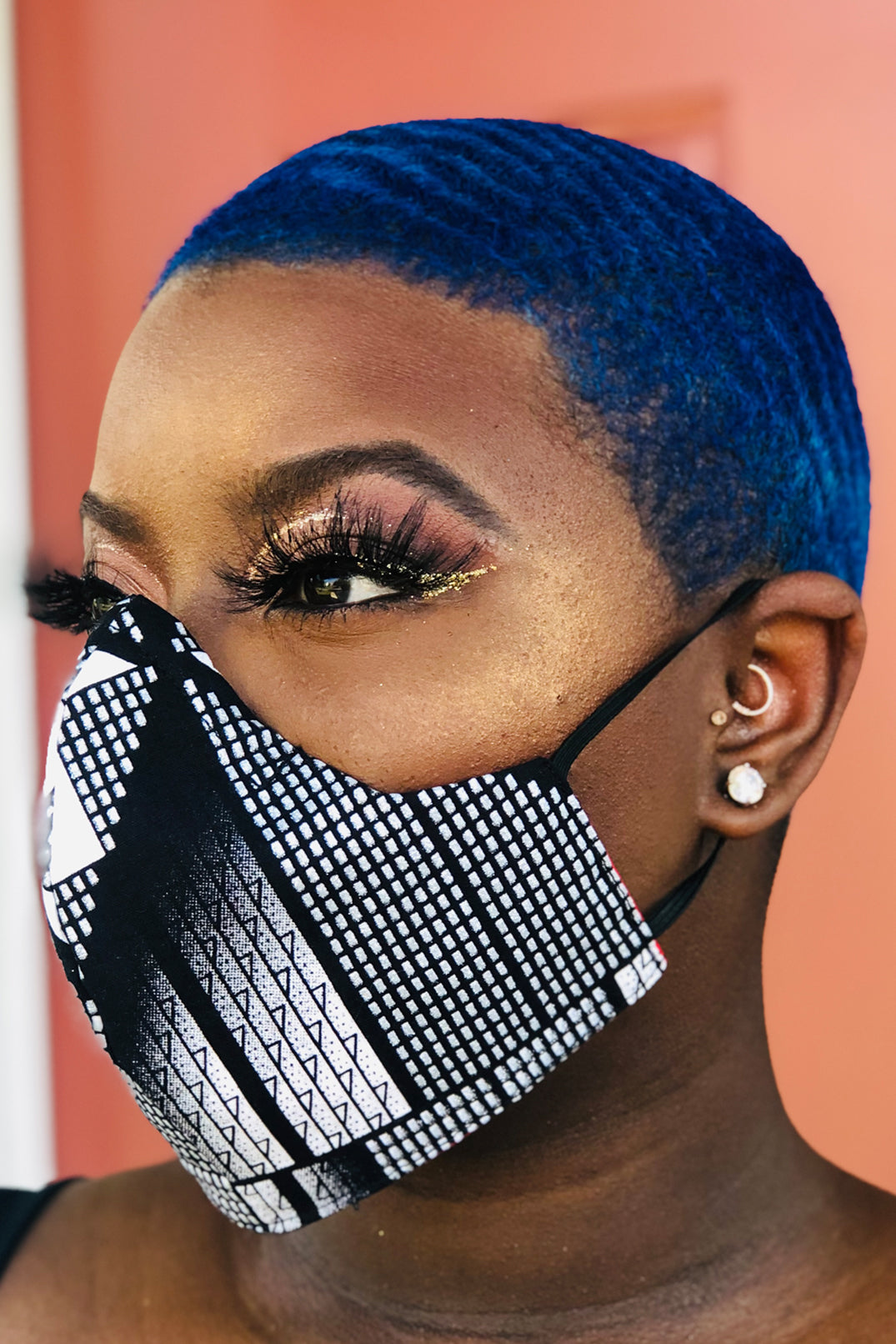 Black & White Geo Face Mask