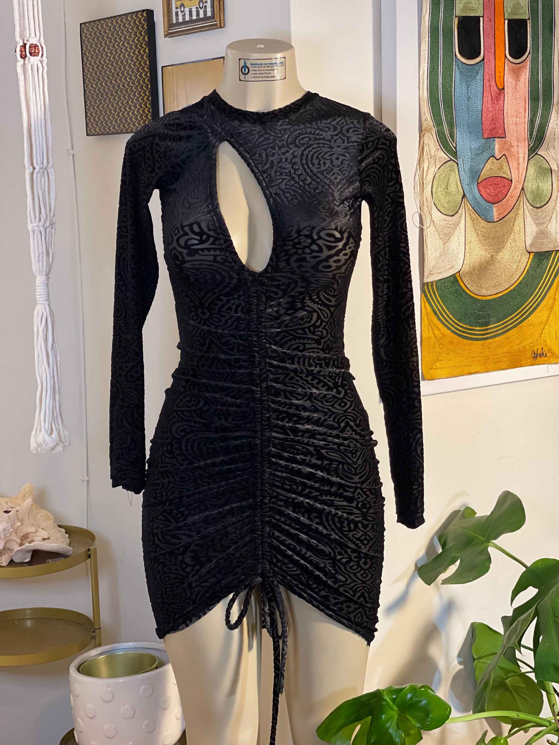 Keyhole Burnout Bodycon Dress